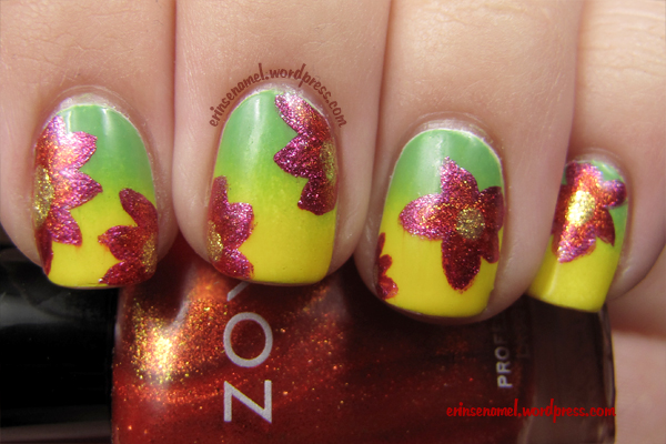 Tropical flowers with Zoya Stunning and Irresistible